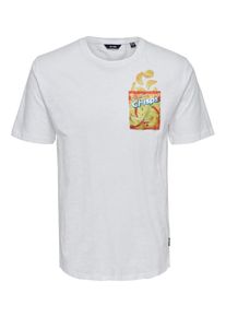 Only & Sons Only & Sons, Herren T-Shirt, Gelb / Grün / Orangerot / Weiß