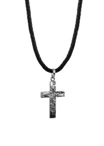 Kuzzoi, Damen Kette 'Kreuz', Schwarz / Silber