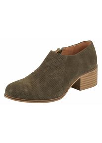 Heine, Damen Stiefelette aus Veloursleder, Khaki