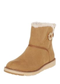 s.Oliver RED LABEL, Damen Snowboot mit Logoknopf, Sand