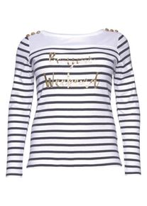 Tom Tailor, Damen Polo Team Langarmshirt, Weiß