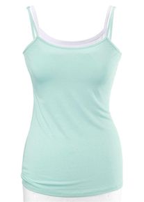 Aniston, Damen Spaghettitop (2er-Pack), Mint / Weiß