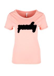 Q/S Designed By, Damen Jerseyshirt, Rosa / Schwarz