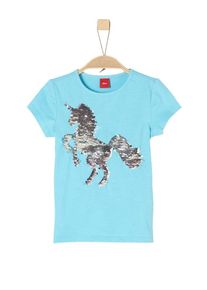 s.Oliver Junior, Mädchen T-Shirt, Neonblau / Grau / Neonpink