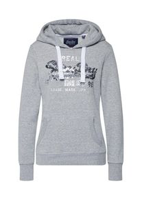 Superdry, Damen Sweatshirt, Graumeliert / Silber / Wei&szlig;