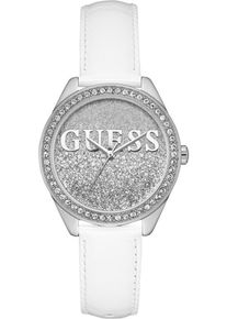 Guess, Damen Quarzuhr ‘GLITTER GIRL, W0823L1‘, Silber / Weiß