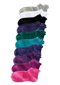 Kangaroos, Damen Sneakersocken (10 Paar), Blau / T&uuml;rkis / Hellgrau / Petrol / Lila / Pflaume / Pink / Himbeer / Schwarz / Wei&szlig;