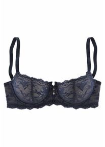 Lascana, Damen Balconnet-BH mit Bügel und leicht transparenten Cups aus Spitze, Marine