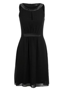 s.Oliver BLACK LABEL, Damen Chiffonkleid, Schwarz