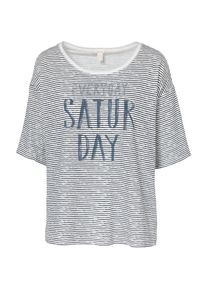 Esprit, Damen T-Shirt, Himmelblau / Weiß