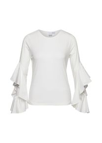 Lost Ink, Damen T Shirt ' with woven sleeve insert', Weiß