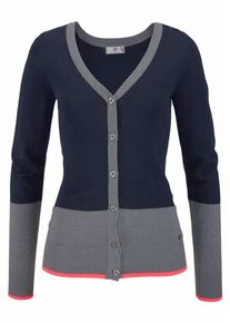 AJC, Damen Strickjacke, Dunkelblau / Grau