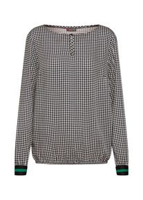 Street One, Damen Bluse 'EOS- Blouse with print and tap', Schwarz / Weiß