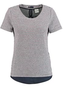 Taifun, Damen T-Shirt, Nachtblau / Weißmeliert