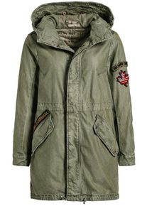 Khujo, Damen Mantel 'Komiya', Gr&uuml;n / Schwarz / Wei&szlig;