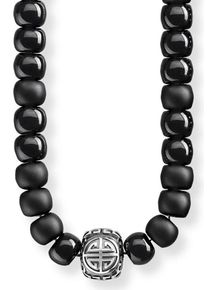 Thomas Sabo, Herren Kette mit Anhänger 'Power Necklace Ethno Schwarz, KE1710-704-11-L80', Schwarz / Silber