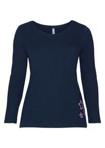 sheego Casual, Damen Langarmshirt, Marine / Rosa