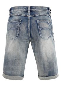 Marjo, Damen Trachtenbermuda, Taubenblau / Braun / Hellgrau