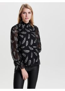 Only, Damen Oberteil, Silbergrau / Schwarz