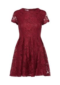 Wal G., Damen Cocktailkleid aus Spitze, Weinrot
