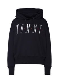 Tommy Jeans, Damen Sweatshirts 'TJW ESSENTIAL LOGO HOODIE', Schwarz / Weiß