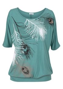 Lascana, Damen Shirt, Grün / Weiß