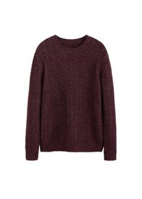 Mango Man, Herren Pullover 'Cables', Bordeaux