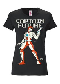 logoshirt, Damen T-Shirt 'Captain Future', Schwarz