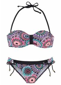 s.Oliver RED LABEL, Damen Bandeau-Bikini, Mischfarben / Schwarz