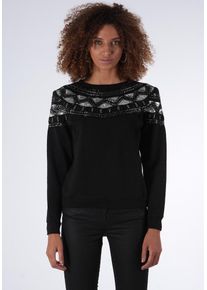 Kaporal5 Kaporal, Damen Sweatshirt 'Trek', Schwarz / Silber