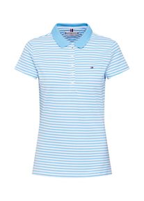 Tommy Hilfiger, Damen Shirt 'NEW CHIARA STR PQ PO SS', Hellblau / Weiß