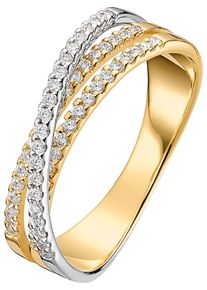 Christ, Damen Ring 'Diamonds', Gold / Weiß