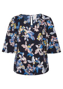 JUNAROSE, Damen Print Bluse mit 3/4 &Auml;rmeln, Champagner / Blau