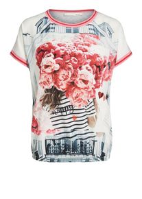 Oui, Damen T-Shirt, Mischfarben / Weiß
