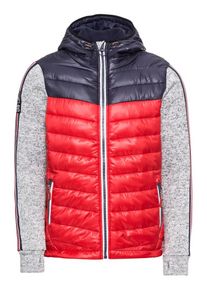 Superdry, Herren Steppjacke 'STORM HYBRID CHEVRON', Navy / Grau / Rot