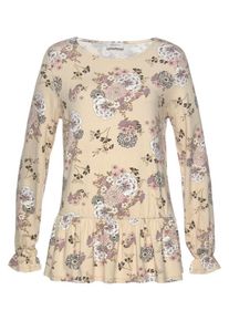 Boysen's BOYSEN'S, Damen Shirt, Hellbeige / Helllila / Naturweiß