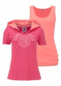 Kangaroos, Damen Print-Shirt (Set, 2 tlg., mit Top), Pink