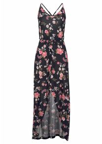 Lascana, Damen Maxikleid, Rosa / Schwarz