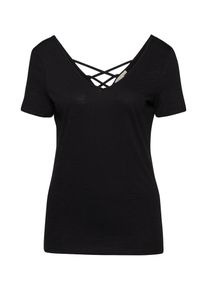 Esprit, Damen T Shirt 'Lacing Tee', Schwarz