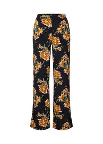 boohoo, Damen Hose 'Floral Trouser', Gelb / Schwarz