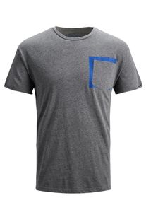 Jack & Jones JACK & JONES, Herren T-Shirt 'Pop Colour', Blau / Graumeliert