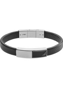 Emporio Armani, Herren Armband 'Signature EGS2288040', Schwarz / Silber