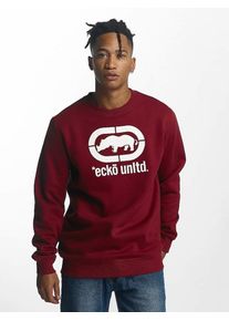 Ecko Unltd. Ecko Unlimited, Herren Sweatshirt 'Basic', Weinrot / Weiß
