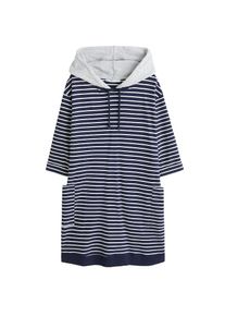 Violeta by Mango, Damen Kleid 'Rayitas', Marine / Weiß