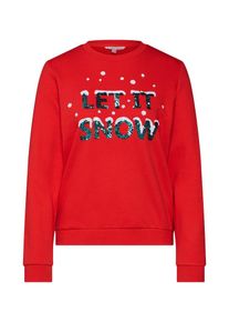 Tom Tailor Denim, Damen Pullover 'christmas sweatshirt Sweatshirt 1/1', Orangerot