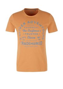 s.Oliver RED LABEL, Herren T-Shirt, Taubenblau / Orange