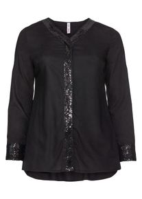 SheeGOTit, Damen Longbluse, Schwarz