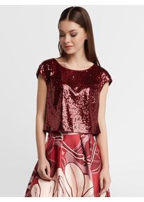 Apart, Damen Paillettenshirt, Rubinrot