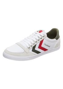 Hummel, Herren Sneaker 'Slimmer Stadil', Beige / Khaki / Feuerrot / Wei&szlig;