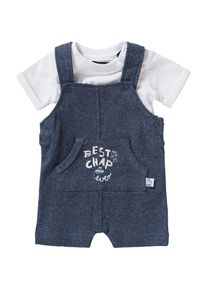 Blue Seven, Set Latzhose + T-Shirt, Ultramarinblau / Weiß